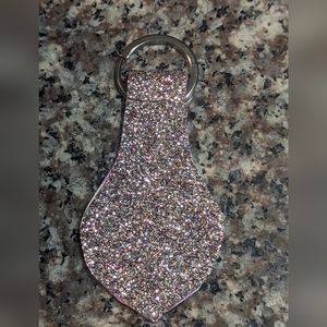 Pink sparkle keyring handmade